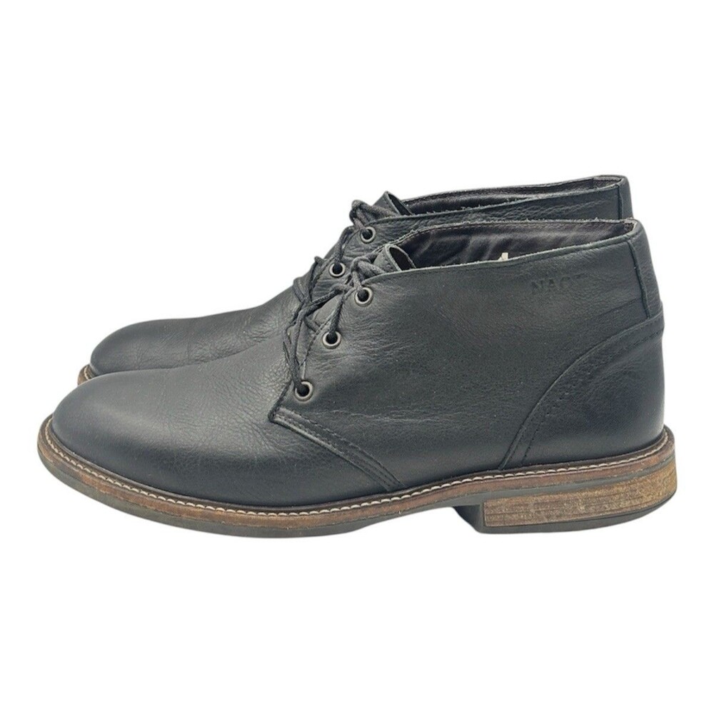 NAOT Pilot Chukka Boots Men’s Sz EU 44 10-10.5 Black Leather Lace Up Desert